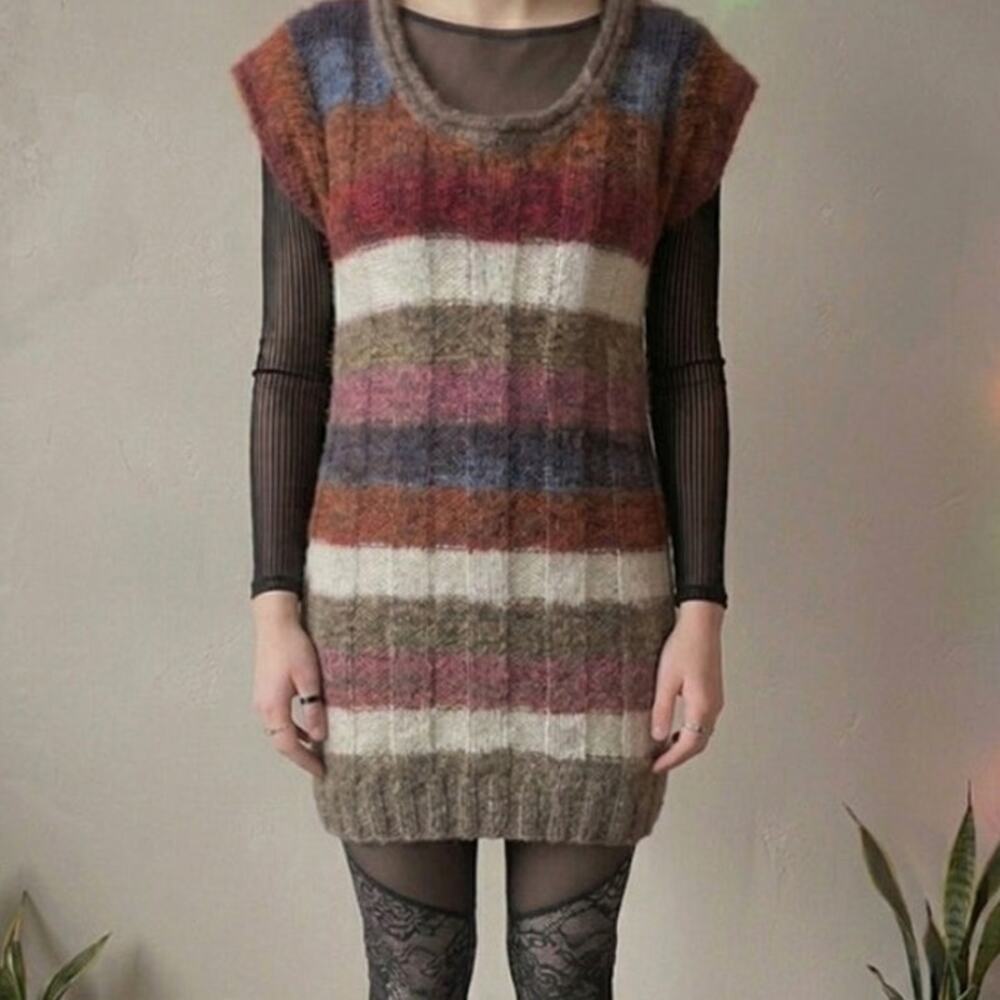 Ultra Flirt Fairy Grunge Chunky Knit Layering Top L/XL Fuzzy Mohair Indie Boho